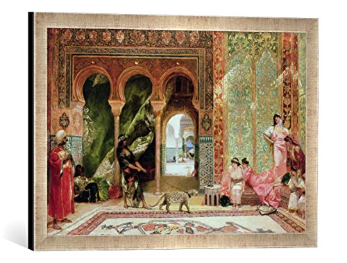 Gerahmtes Bild von Benjamin Constant A Royal Palace in Morocco, Kunstdruck im hochwertigen handgefertigten Bilder-Rahmen, 60x40 cm, Silber Raya von kunst für alle