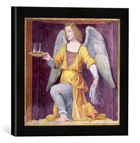 Gerahmtes Bild von Bernardino Luini An Angel, 1525", Kunstdruck im hochwertigen handgefertigten Bilder-Rahmen, 30x30 cm, Schwarz matt von kunst für alle
