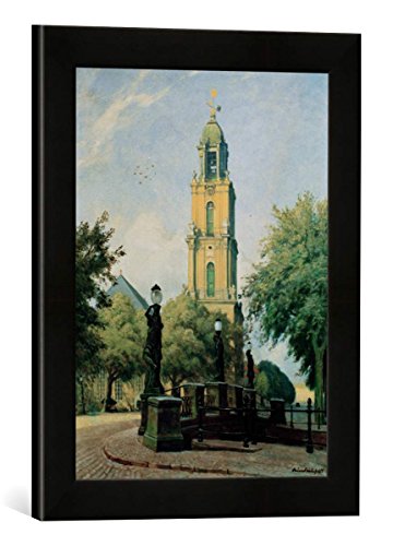 Gerahmtes Bild von Bruno Bielefeld Blick auf die Garnisonkirche in Potsdam, Kunstdruck im hochwertigen handgefertigten Bilder-Rahmen, 30x40 cm, Schwarz matt von kunst für alle