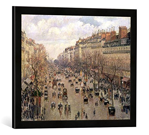 Gerahmtes Bild von Camille Pissarro Boulevard Montmartre, Afternoon Sun, 1897", Kunstdruck im hochwertigen handgefertigten Bilder-Rahmen, 60x40 cm, Schwarz matt von kunst für alle