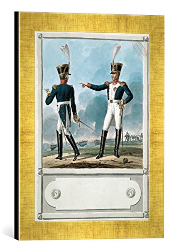 Gerahmtes Bild von Carle Vernet Infanterie de Ligne/Chef de bataillon et Colonel, Kunstdruck im hochwertigen handgefertigten Bilder-Rahmen, 30x40 cm, Gold Raya von kunst für alle