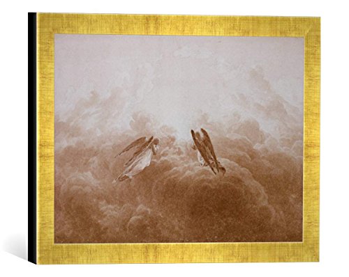 Gerahmtes Bild von Caspar David Friedrich Angel in Prayer, c.1826-34", Kunstdruck im hochwertigen handgefertigten Bilder-Rahmen, 40x30 cm, Gold Raya von kunst für alle