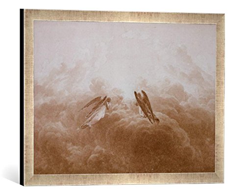 Gerahmtes Bild von Caspar David Friedrich Angel in Prayer, c.1826-34", Kunstdruck im hochwertigen handgefertigten Bilder-Rahmen, 60x40 cm, Silber Raya von kunst für alle