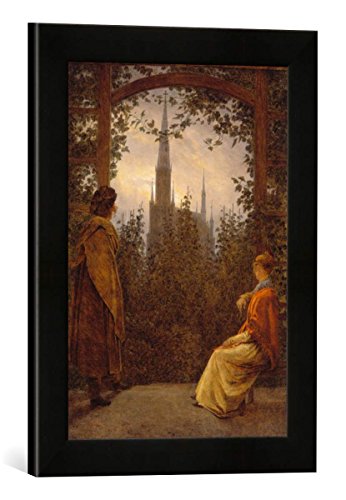 Gerahmtes Bild von Caspar David Friedrich Gartenlaube, Kunstdruck im hochwertigen handgefertigten Bilder-Rahmen, 30x40 cm, Schwarz matt von kunst für alle