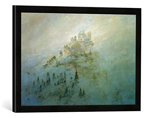 Gerahmtes Bild von Caspar David Friedrich Morgennebel im Gebirge, Kunstdruck im hochwertigen handgefertigten Bilder-Rahmen, 60x40 cm, Schwarz matt von kunst für alle