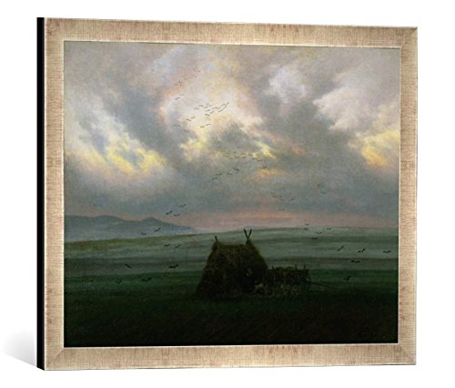 Gerahmtes Bild von Caspar David Friedrich Nebelschwaden, c. 1818-20", Kunstdruck im hochwertigen handgefertigten Bilder-Rahmen, 60x40 cm, Silber Raya von kunst für alle