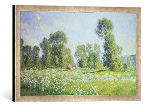 Gerahmtes Bild von Claude Monet Effet de Printemps à Giverny, Kunstdruck im hochwertigen handgefertigten Bilder-Rahmen, 60x40 cm, Silber Raya von kunst für alle