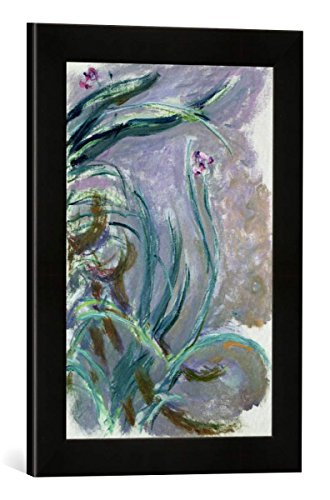 Gerahmtes Bild von Claude Monet Iris, 1924-25", Kunstdruck im hochwertigen handgefertigten Bilder-Rahmen, 30x40 cm, Schwarz matt von kunst für alle