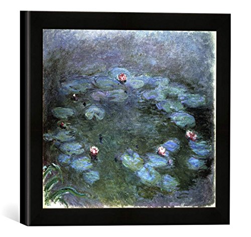 Gerahmtes Bild von Claude Monet Nymphéas, Kunstdruck im hochwertigen handgefertigten Bilder-Rahmen, 30x30 cm, Schwarz matt von kunst für alle