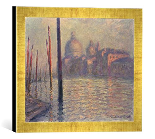 Gerahmtes Bild von Claude Monet Santa Maria Della Salute et le Grand Canal, Venise, Kunstdruck im hochwertigen handgefertigten Bilder-Rahmen, 40x30 cm, Gold Raya von kunst für alle