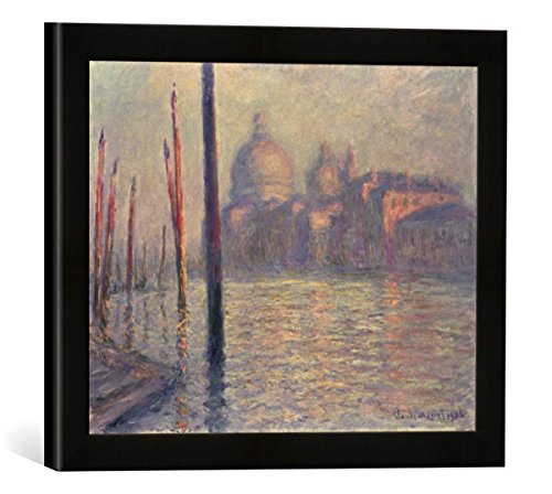 Gerahmtes Bild von Claude Monet Santa Maria Della Salute et le Grand Canal, Venise, Kunstdruck im hochwertigen handgefertigten Bilder-Rahmen, 40x30 cm, Schwarz matt von kunst für alle