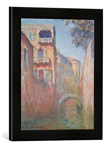 Gerahmtes Bild von Claude Monet Venice - Rio de Santa Salute, 1908", Kunstdruck im hochwertigen handgefertigten Bilder-Rahmen, 30x40 cm, Schwarz matt von kunst für alle