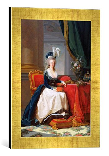 Gerahmtes Bild von Élisabeth-Louise Vigée-Lébrun Marie-Antoinette (1755-93) 1788", Kunstdruck im hochwertigen handgefertigten Bilder-Rahmen, 30x40 cm, Gold Raya von kunst für alle