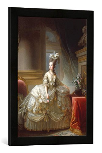 Gerahmtes Bild von Élisabeth-Louise Vigée-Lébrun Marie Antoinette 1778 / Vigée-Lebrun, Kunstdruck im hochwertigen handgefertigten Bilder-Rahmen, 40x60 cm, Schwarz matt von kunst für alle