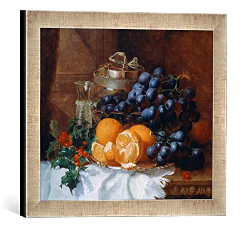 Gerahmtes Bild von Eloise Harriet Stannard A Christmas Still Life, Kunstdruck im hochwertigen handgefertigten Bilder-Rahmen, 40x30 cm, Silber Raya von kunst für alle