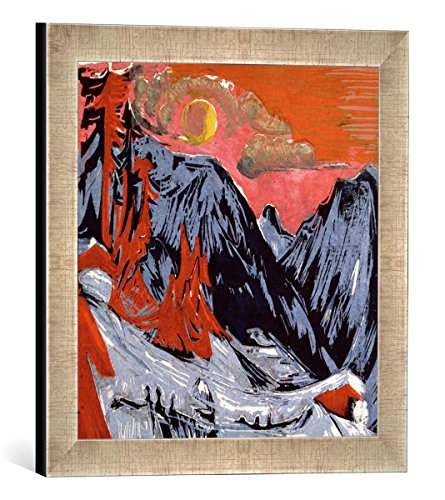 Gerahmtes Bild von Ernst Ludwig Kirchner Mountains in Winter, 1919", Kunstdruck im hochwertigen handgefertigten Bilder-Rahmen, 30x40 cm, Silber Raya von kunst für alle