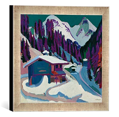 Gerahmtes Bild von Ernst Ludwig Kirchner Wildboden im Schnee, Kunstdruck im hochwertigen handgefertigten Bilder-Rahmen, 30x30 cm, Silber Raya von kunst für alle
