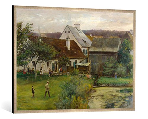 Gerahmtes Bild von Ernst te Peerdt Deutsche Landschaft, Kunstdruck im hochwertigen handgefertigten Bilder-Rahmen, 100x100 cm, Silber Raya von kunst für alle