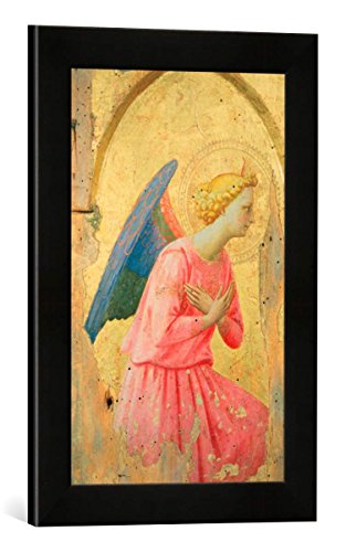 Gerahmtes Bild von Fra Angelico Adoration of an Angel, c.1430-40", Kunstdruck im hochwertigen handgefertigten Bilder-Rahmen, 30x40 cm, Schwarz matt von kunst für alle