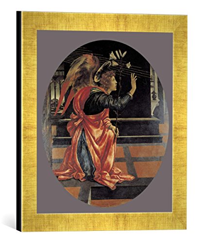 Gerahmtes Bild von Fra Filippo Lippi Engel der Verkündigung, Kunstdruck im hochwertigen handgefertigten Bilder-Rahmen, 30x40 cm, Gold Raya von kunst für alle