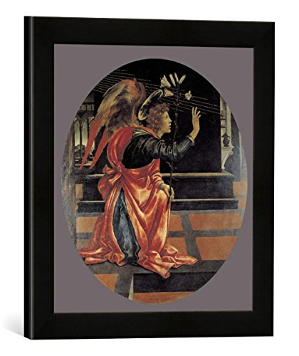Gerahmtes Bild von Fra Filippo Lippi Engel der Verkündigung, Kunstdruck im hochwertigen handgefertigten Bilder-Rahmen, 30x40 cm, Schwarz matt von kunst für alle