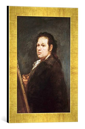 Gerahmtes Bild von Francisco Jose de G. y Lucientes Goya Selbstbildnis, Kunstdruck im hochwertigen handgefertigten Bilder-Rahmen, 30x40 cm, Gold Raya von kunst für alle