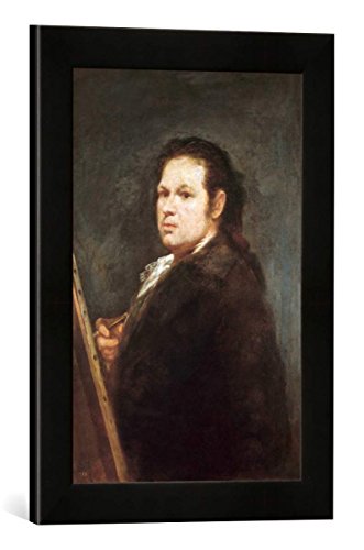Gerahmtes Bild von Francisco Jose de G. y Lucientes Goya Selbstbildnis, Kunstdruck im hochwertigen handgefertigten Bilder-Rahmen, 30x40 cm, Schwarz matt von kunst für alle