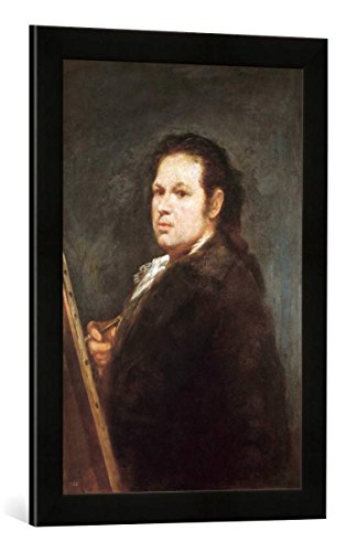 Gerahmtes Bild von Francisco Jose de G. y Lucientes Goya Selbstbildnis, Kunstdruck im hochwertigen handgefertigten Bilder-Rahmen, 40x60 cm, Schwarz matt von kunst für alle