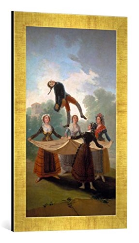 Gerahmtes Bild von Francisco José de Goya Der Hampelmann, Kunstdruck im hochwertigen handgefertigten Bilder-Rahmen, 40x60 cm, Gold Raya von kunst für alle