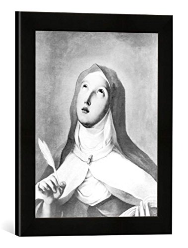 Gerahmtes Bild von Francisco Jose de Goya y Lucientes (wahrscheinlich) St. Theresa of Avila (1515-82)", Kunstdruck im hochwertigen handgefertigten Bilder-Rahmen, 30x40 cm, Schwarz matt von kunst für alle