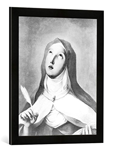 Gerahmtes Bild von Francisco Jose de Goya y Lucientes (wahrscheinlich) St. Theresa of Avila (1515-82)", Kunstdruck im hochwertigen handgefertigten Bilder-Rahmen, 40x60 cm, Schwarz matt von kunst für alle