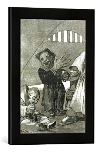 Gerahmtes Bild von Francisco Jose de Goya y Lucientes 193-0082149 Hobgoblins, Plate 49 of 'Los caprichos', 1799", Kunstdruck im hochwertigen handgefertigten Bilder-Rahmen, 30x40 cm, Schwarz matt von kunst für alle