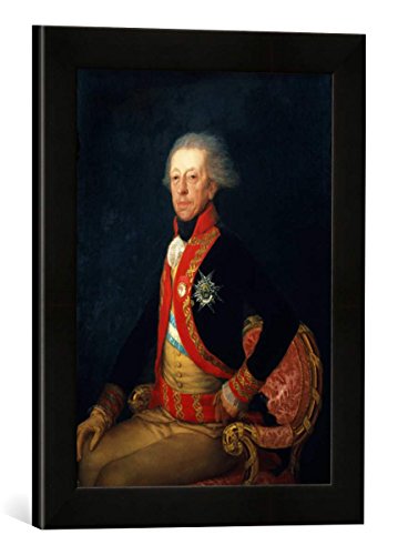 Gerahmtes Bild von Francisco Jose de Goya y Lucientes Antonio Ricardos/Gem.v.Goya, Kunstdruck im hochwertigen handgefertigten Bilder-Rahmen, 30x40 cm, Schwarz matt von kunst für alle