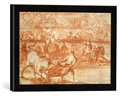 Gerahmtes Bild von Francisco Jose de Goya y Lucientes Bullfighting, 1815-16", Kunstdruck im hochwertigen handgefertigten Bilder-Rahmen, 40x30 cm, Schwarz matt von kunst für alle