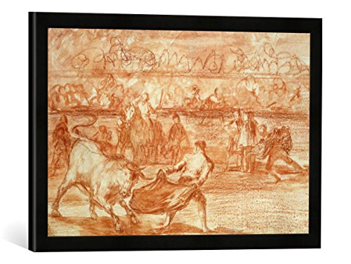Gerahmtes Bild von Francisco Jose de Goya y Lucientes Bullfighting, 1815-16", Kunstdruck im hochwertigen handgefertigten Bilder-Rahmen, 60x40 cm, Schwarz matt von kunst für alle