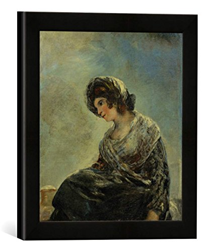 Gerahmtes Bild von Francisco Jose de Goya y Lucientes Das Milchmädchen von Bordeaux, Kunstdruck im hochwertigen handgefertigten Bilder-Rahmen, 30x30 cm, Schwarz matt von kunst für alle