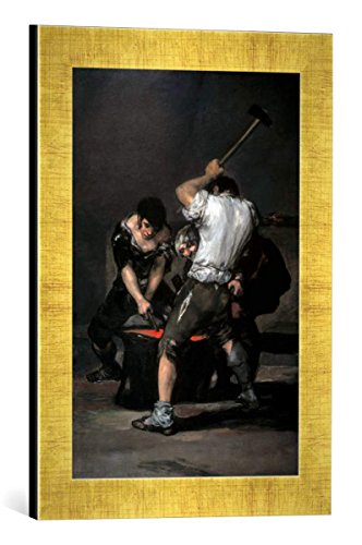 Gerahmtes Bild von Francisco Jose de Goya y Lucientes La Fragua, Kunstdruck im hochwertigen handgefertigten Bilder-Rahmen, 30x40 cm, Gold Raya von kunst für alle