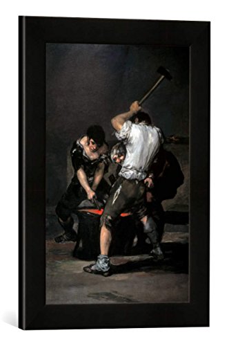 Gerahmtes Bild von Francisco Jose de Goya y Lucientes La Fragua, Kunstdruck im hochwertigen handgefertigten Bilder-Rahmen, 30x40 cm, Schwarz matt von kunst für alle