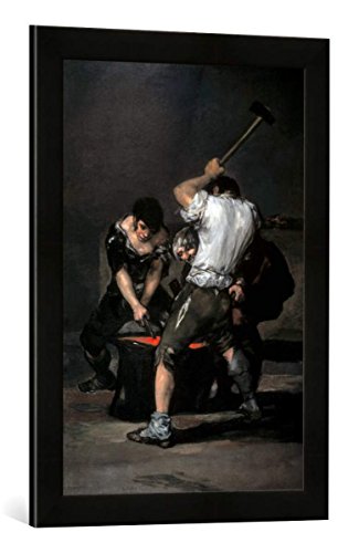 Gerahmtes Bild von Francisco Jose de Goya y Lucientes La Fragua, Kunstdruck im hochwertigen handgefertigten Bilder-Rahmen, 40x60 cm, Schwarz matt von kunst für alle