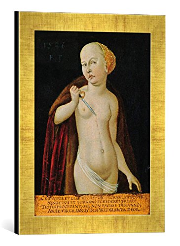 Gerahmtes Bild von Franz Timmermann Lucrezia, 1536", Kunstdruck im hochwertigen handgefertigten Bilder-Rahmen, 30x40 cm, Gold Raya von kunst für alle