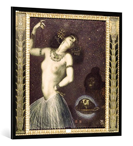 Gerahmtes Bild von Franz Von Stuck Salome, Kunstdruck im hochwertigen handgefertigten Bilder-Rahmen, 100x100 cm, Schwarz matt von kunst für alle