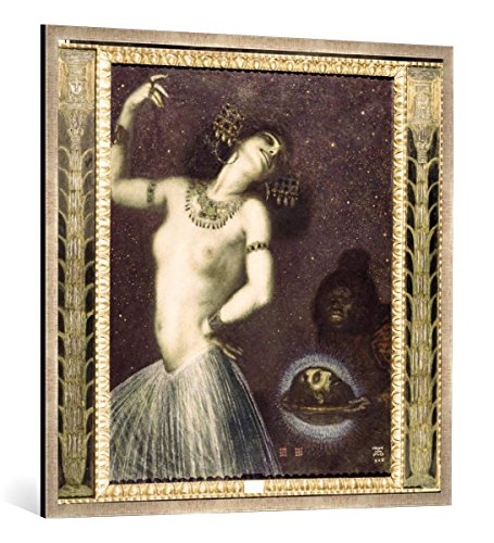 Gerahmtes Bild von Franz Von Stuck Salome, Kunstdruck im hochwertigen handgefertigten Bilder-Rahmen, 100x100 cm, Silber Raya von kunst für alle