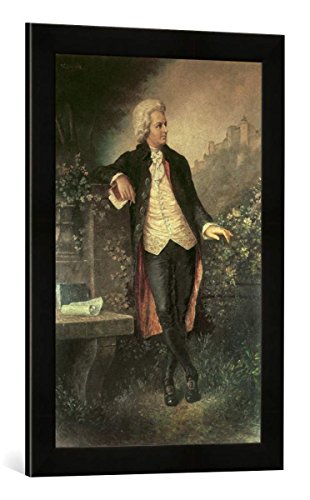 Gerahmtes Bild von Friedrich Schwörer Mozart in Salzburg, Kunstdruck im hochwertigen handgefertigten Bilder-Rahmen, 40x60 cm, Schwarz matt von kunst für alle