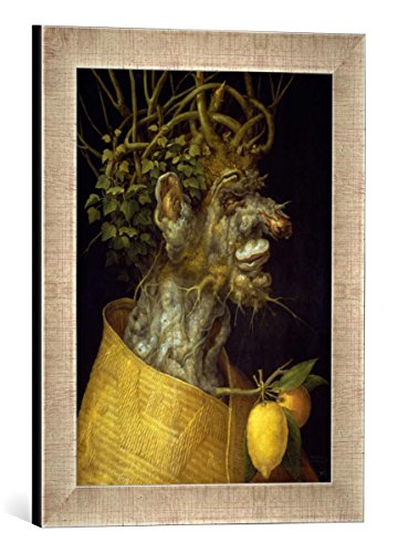 Gerahmtes Bild von Giuseppe Arcimboldo Der Winter, Kunstdruck im hochwertigen handgefertigten Bilder-Rahmen, 30x40 cm, Silber Raya von kunst für alle