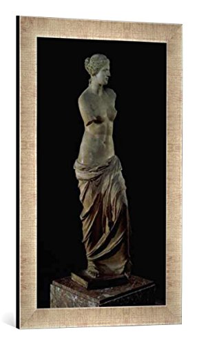 Gerahmtes Bild von Greek Venus de Milo, Greek, Hellenistic Period, c.100 BC, Kunstdruck im hochwertigen handgefertigten Bilder-Rahmen, 40x60 cm, Silber Raya von kunst für alle