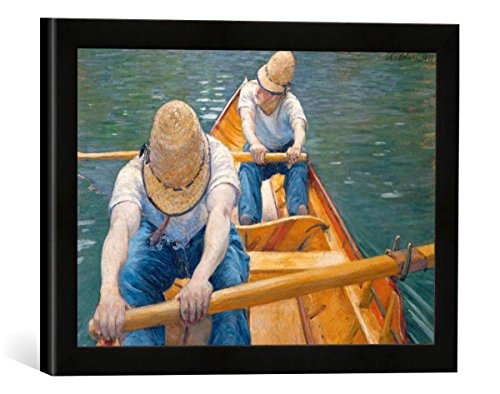 Gerahmtes Bild von Gustave Caillebotte Canotiers, Kunstdruck im hochwertigen handgefertigten Bilder-Rahmen, 40x30 cm, Schwarz matt von kunst für alle