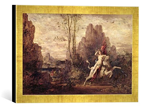 Gerahmtes Bild von Gustave Moreau The Rape of Europa, c.1869, Kunstdruck im hochwertigen handgefertigten Bilder-Rahmen, 40x30 cm, Gold Raya von kunst für alle