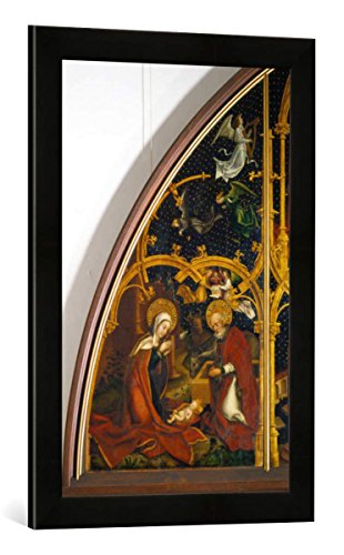 Gerahmtes Bild von Hans Holbein der Ältere Christi Geburt aus der Basilikatafel Santa Maria Maggiore, Kunstdruck im hochwertigen handgefertigten Bilder-Rahmen, 40x60 cm, Schwarz matt von kunst für alle