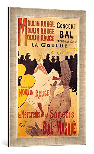 Gerahmtes Bild von Henri de Toulouse-Lautrec Poster Advertising 'La Goulue' at The Moulin Rouge, 1893", Kunstdruck im hochwertigen handgefertigten Bilder-Rahmen, 40x60 cm, Silber Raya von kunst für alle