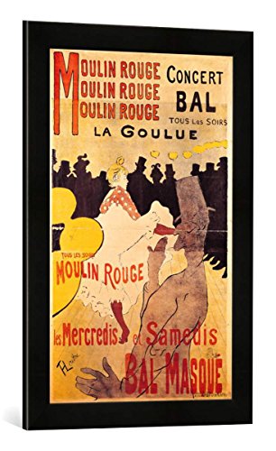 Gerahmtes Bild von Henri de Toulouse-Lautrec Poster Advertising 'La Goulue' at The Moulin Rouge, 1893", Kunstdruck im hochwertigen handgefertigten Bilder-Rahmen, 40x60 cm, Schwarz matt von kunst für alle